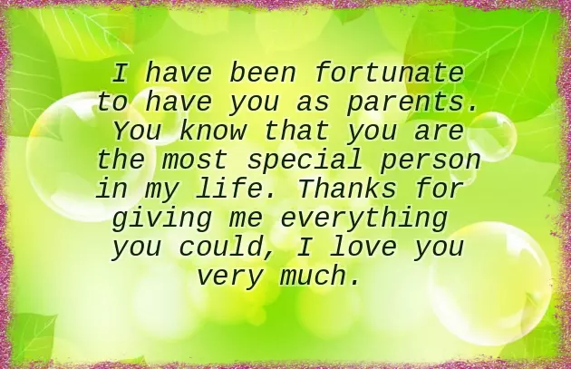 Special Message For Parents