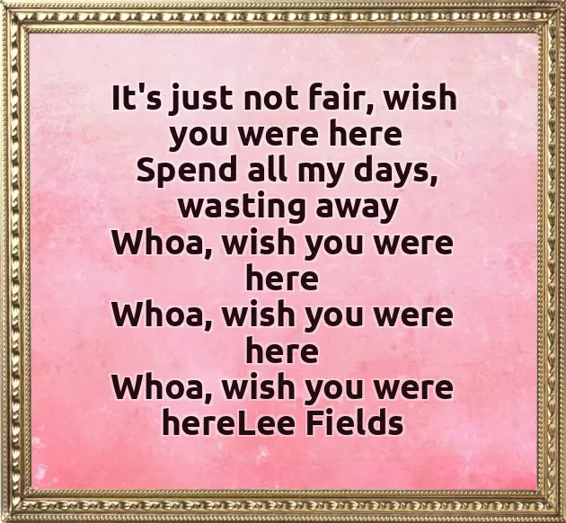 Wish You Were Here Lee Fields