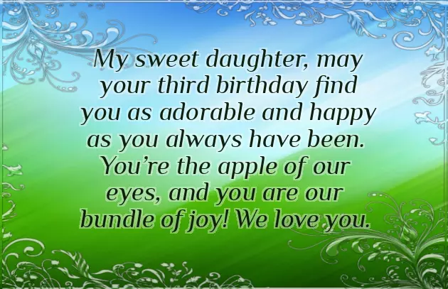 Happy Birthday 3 Years Daughter Happy Birthday 3 Years Daughter