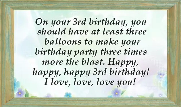 Happy 3Rd Birthday Boy Wishes