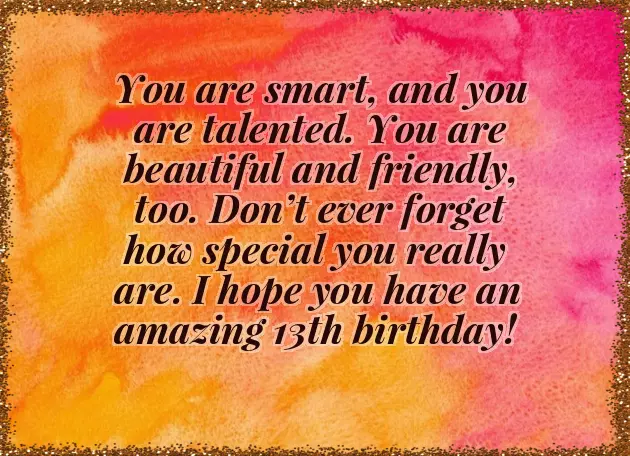 13Th Birthday Wishes Girl
