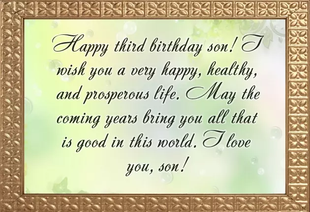 Happy 3Rd Birthday To My Son Quotes