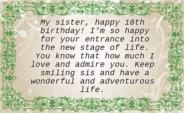 Birthday Wishes For 18Th Birthday Girl