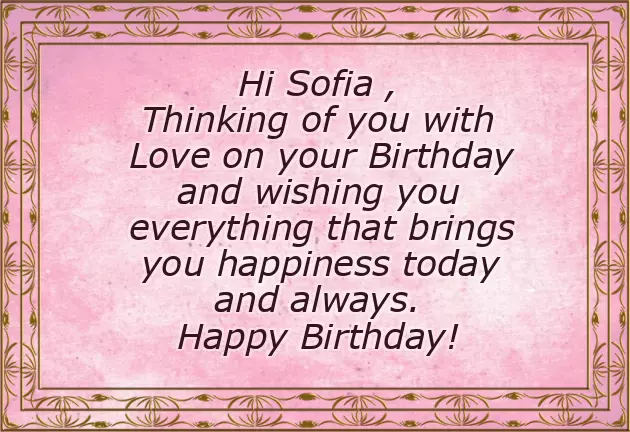 Happy Birthday To Sofia Happy Birthday To Sofia