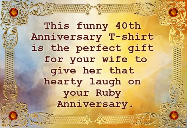 40Th Wedding Anniversary Ideas