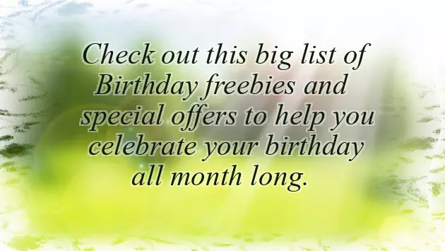 Birthday Deals