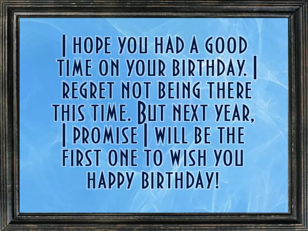 Happy Belated Birthday Female