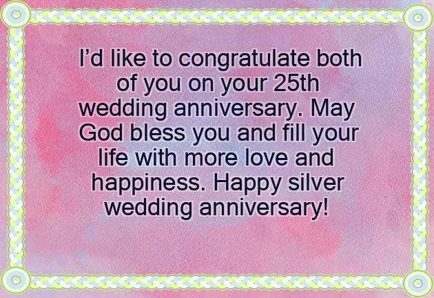 25Th Anniversary Wishes For Couple