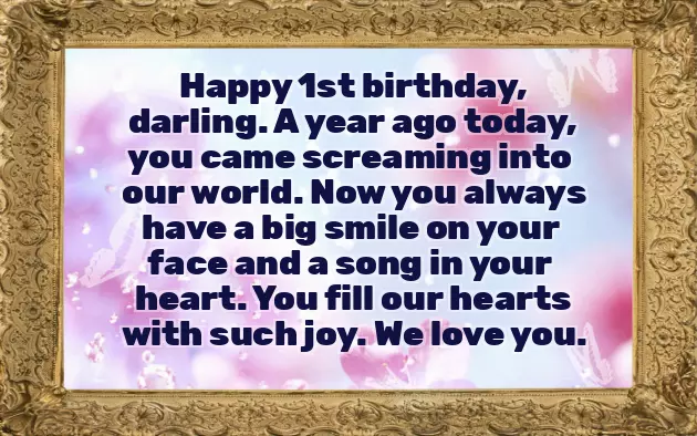Birthday Wishes For 1 Year Old Kid