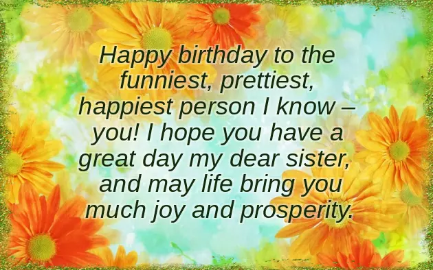 Sister Birthday Wishes Heart Touching