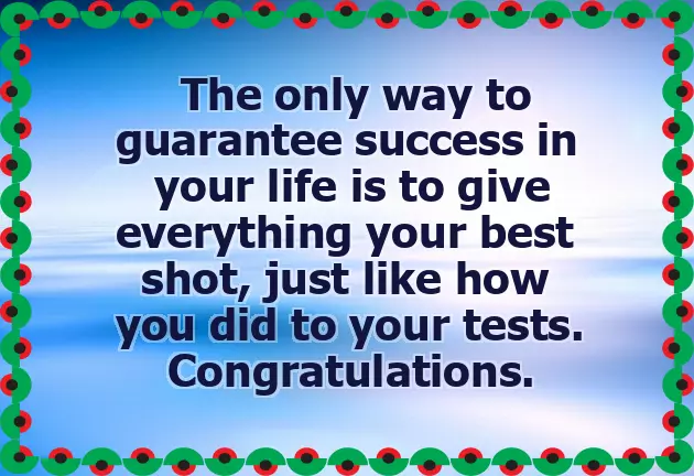 Congratulations For Exam Result Message