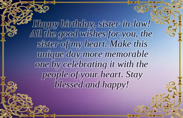 Bday Message For Sister In Law Bday Message For Sister In Law