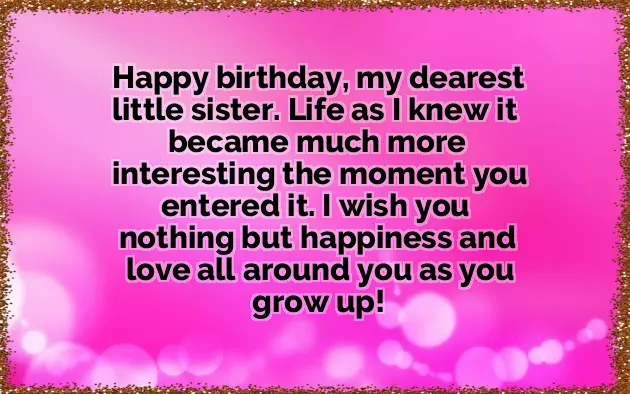 Best Little Sister Birthday Wishes Best Little Sister Birthday Wishes