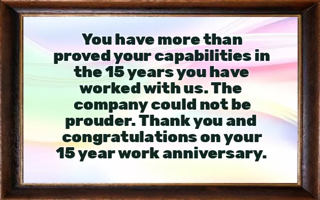 Congratulations For Completing 20 Years In Company