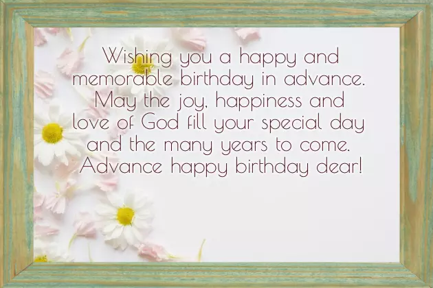 Advance Birthday Wishes For Friend