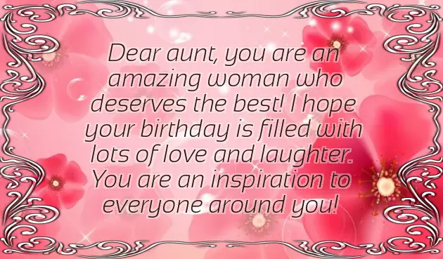 Birthday Wishes To Aunty In English