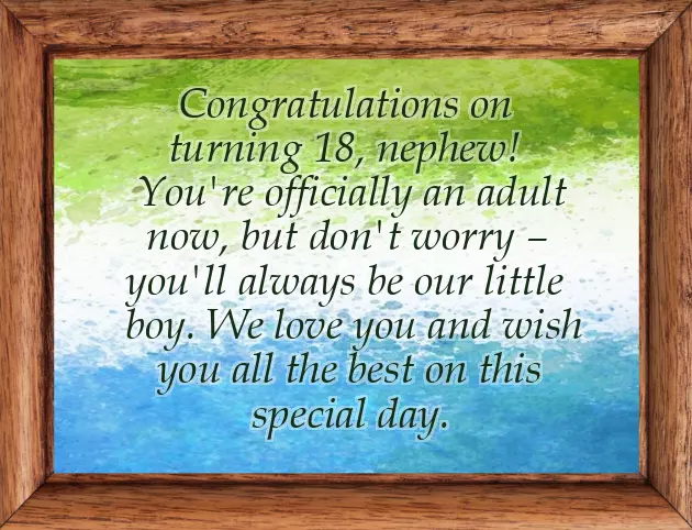 Birthday Wishes For Nephew 18 Years Old