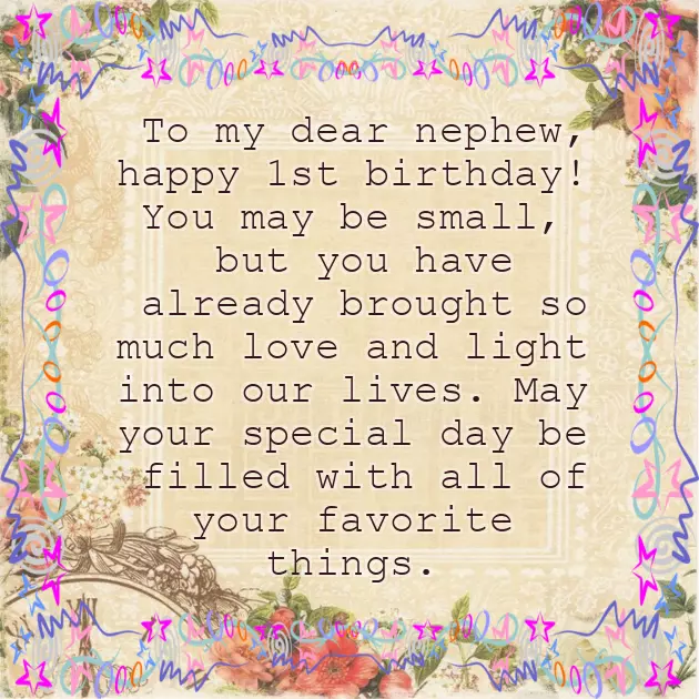 1 Year Old Nephew Birthday Wishes 1 Year Old Nephew Birthday Wishes