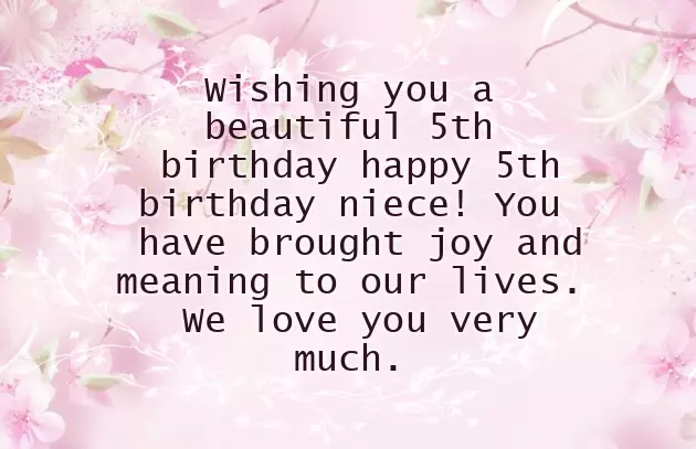 Birthday Wishes For Niece 5 Years Old Birthday Wishes For Niece 5 Years Old