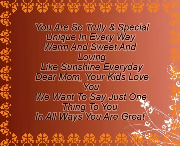 Cute Poems For Mothers Day