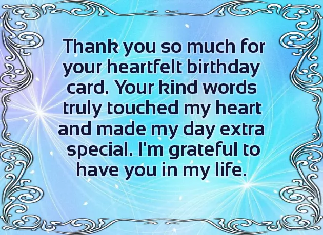 Letter Of Thanks For Birthday Wishes