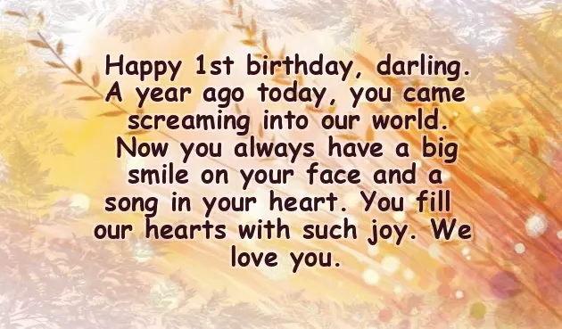 Happy First Birthday Message Happy First Birthday Message