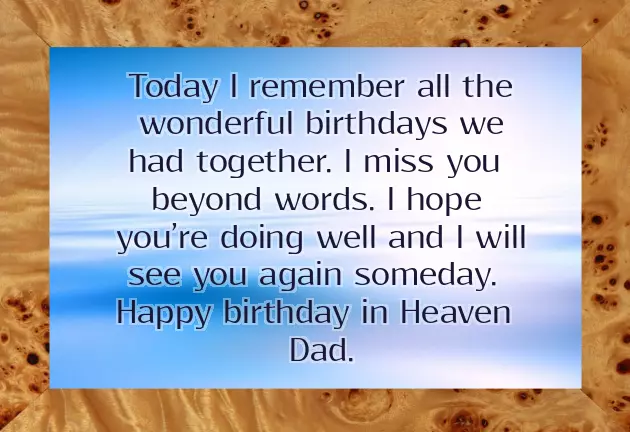 Happy Birthday Quotes For Dad In Heaven