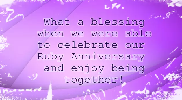 Ruby Anniversary Ruby Anniversary