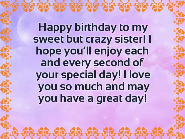 Crazy Sister Birthday Quotes Crazy Sister Birthday Quotes
