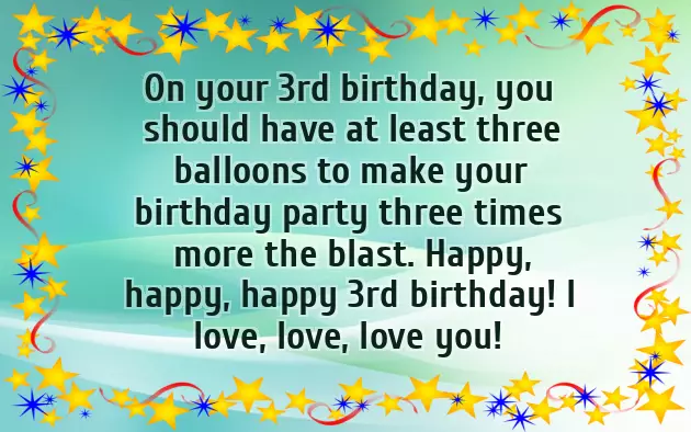 3Rd Birthday Boy Wishes