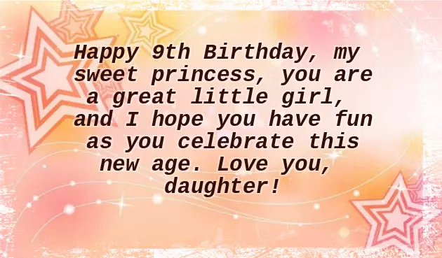 Birthday Wishes For Daughter 9 Years Old Birthday Wishes For Daughter 9 Years Old