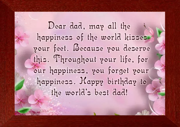 Happy Birthday Dad Sms