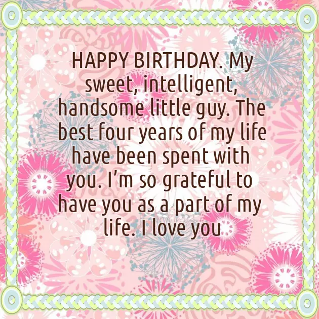 Birthday Wishes For 4 Years Baby Boy