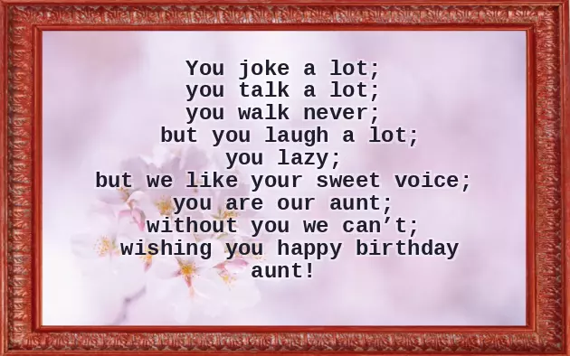 Happy Birthday Aunty Sms