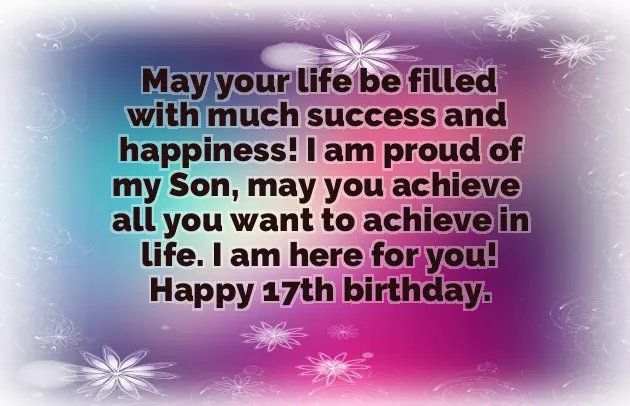 17Th Birthday Wishes For Son 17Th Birthday Wishes For Son
