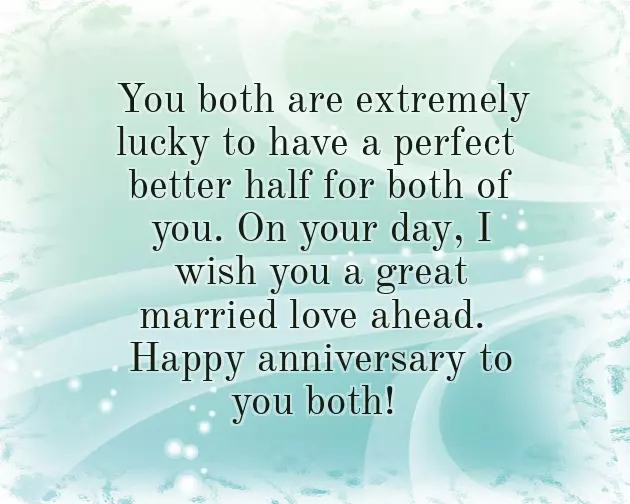 Congratulations To Both Of You