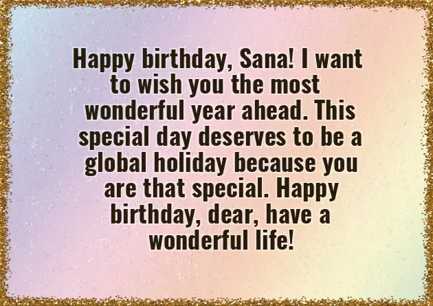 Happy Birthday Sana Wishes Happy Birthday Sana Wishes
