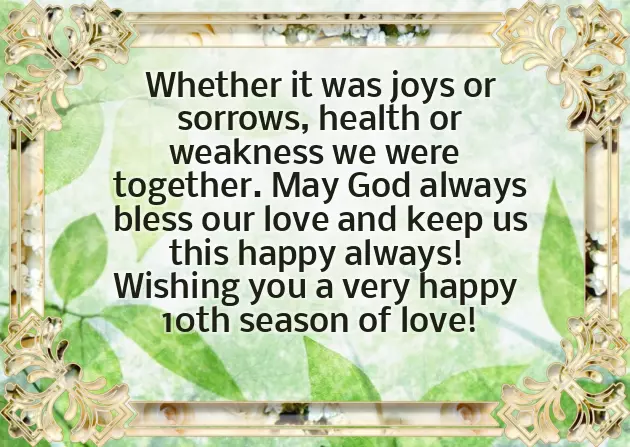 10Th Wedding Anniversary Message