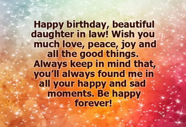 Birthday Wishes For Daughter In Law From Father In Law