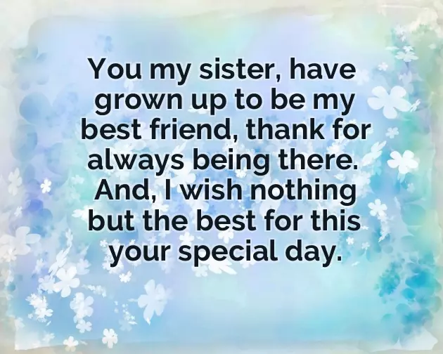 Best Lines For Sister On Her Birthday