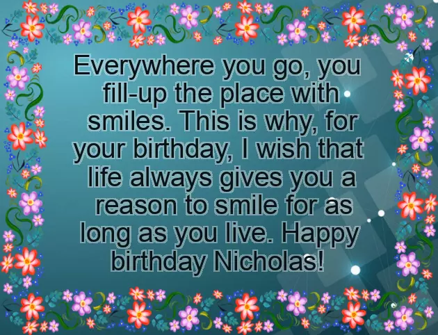 Happy Birthday Nicholas Happy Birthday Nicholas