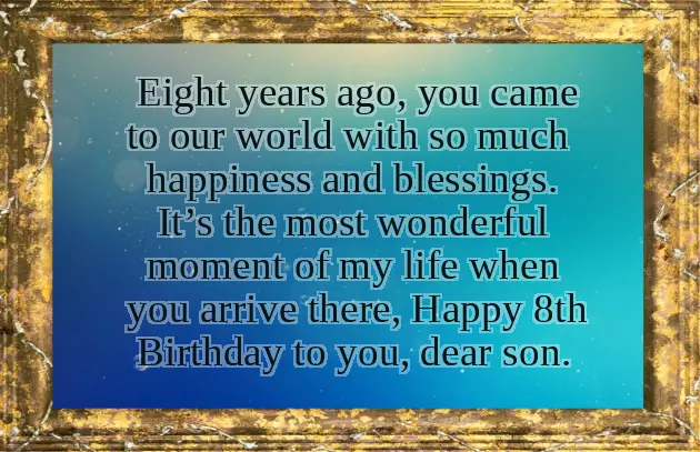Happy Birthday To My Son 8 Years Old