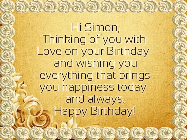 Happy Birthday To Simon Happy Birthday To Simon