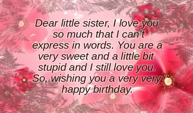 Wish You Happy Birthday Little Sister Wish You Happy Birthday Little Sister