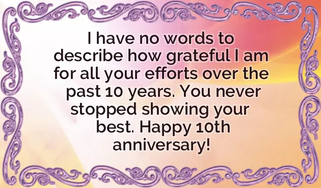 Congratulations For 10 Year Work Anniversary