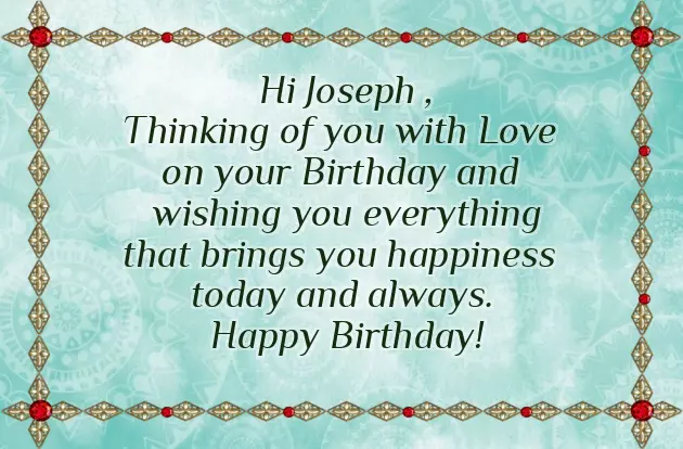 Happy Birthday To Joseph