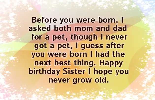 Funny Birthday Poems For Sister