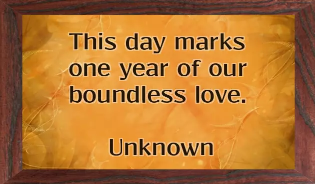 First Year Wedding Anniversary