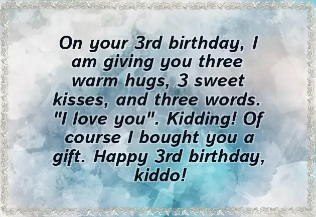 Happy 3Rd Birthday Boy Wishes