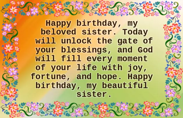 Happy Birthday To My Only Sister